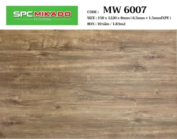 Sàn nhựa hèm khoá 8mm MW6007 Mikado giả gỗ