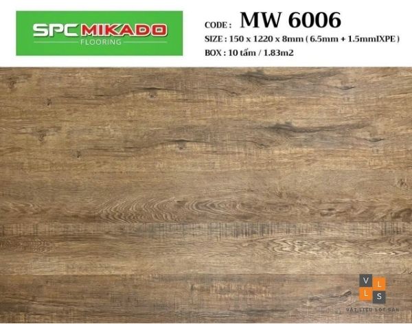 Sàn nhựa hèm khoá 8mm MW6006 Mikado giả gỗ