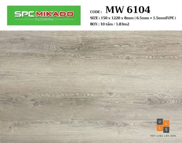 Sàn nhựa hèm khoá 8mm MW6104 Mikado giả gỗ